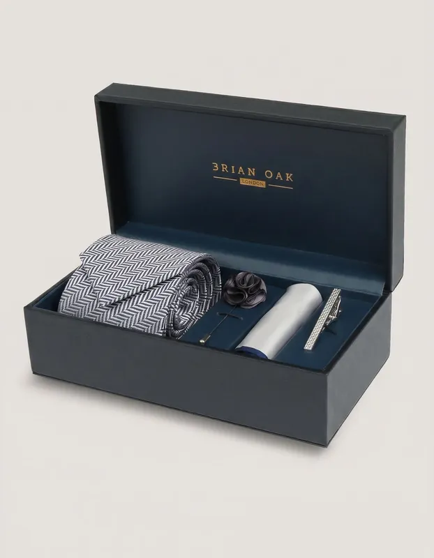 Premium Silver Men's Accessory Box - Brian Oak