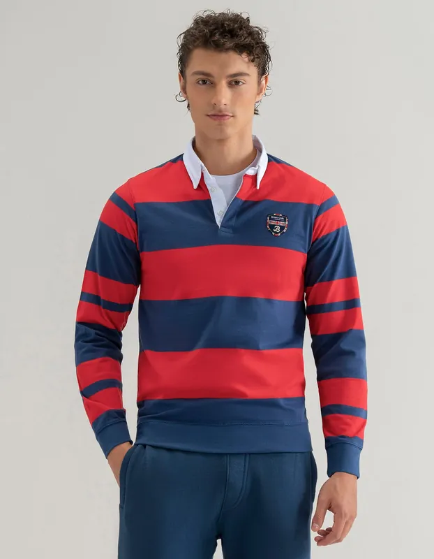 Blue and Red Striped Rugby Shirt - Brian Oak