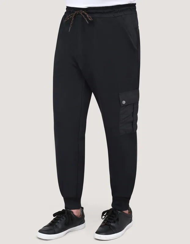 Premium Black Textured Joggers - Brian Oak