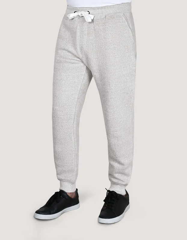 Beige Textured Joggers - Brian Oak