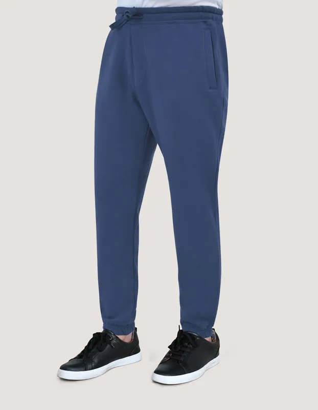Mid Blue Plain Joggers - Brian Oak