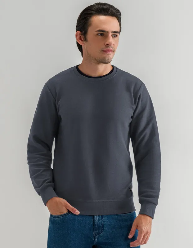 Charcoal Terry Crewneck Sweatshirt - Brian Oak