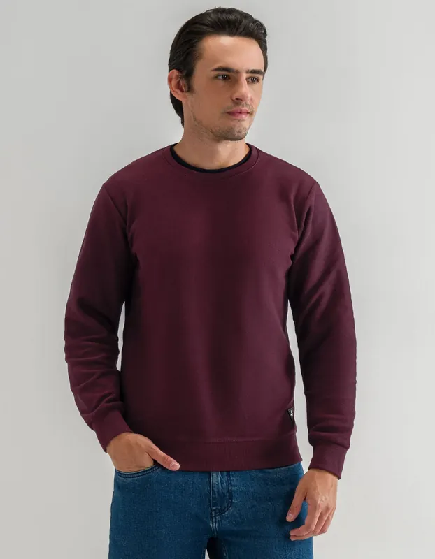 Maroon Terry Crewneck Sweatshirt - Brian Oak
