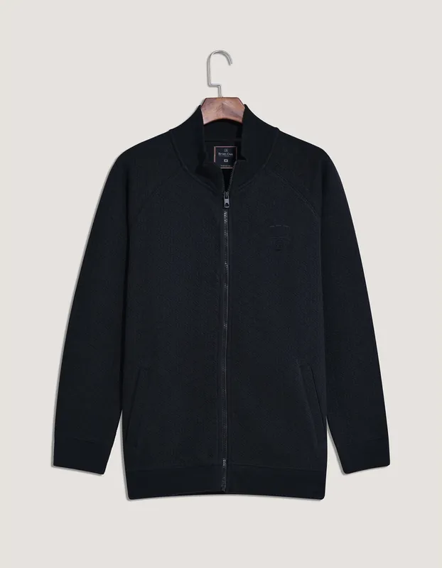 Black Fleece Zippered Jacket - Brian Oak