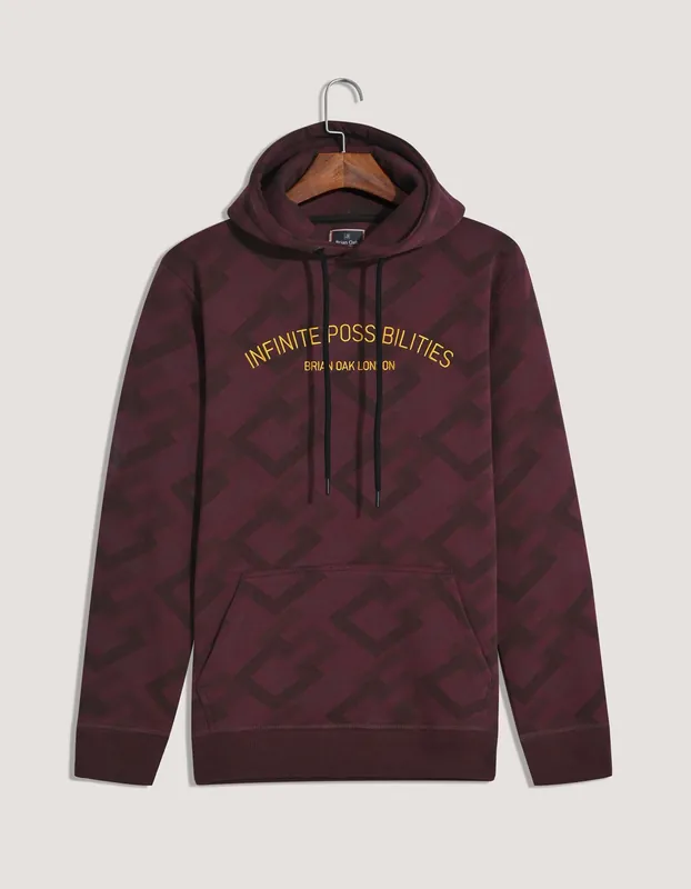Infinite Possibilities Maroon Fleece Hoodie - Brian Oak