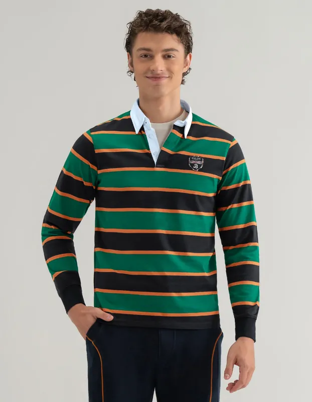 British Green Striped Rugby Shirt - Brian Oak