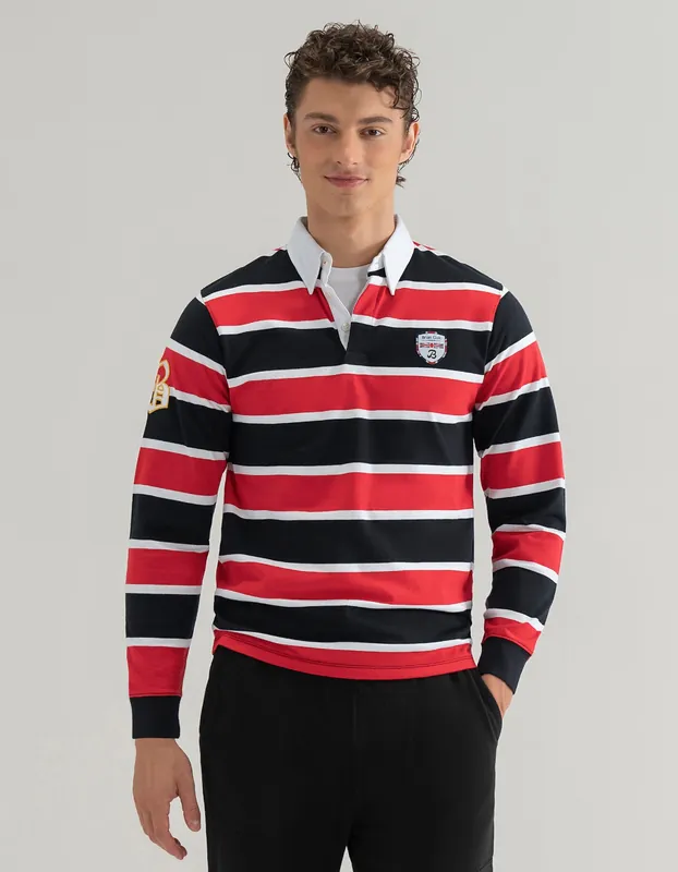 Black and Red Striped Rugby Shirt - Brian Oak