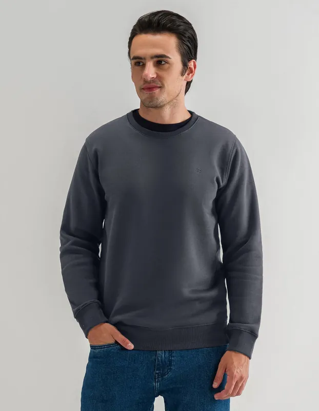 Classic Charcoal Crew Neck Sweatshirt - Brian Oak