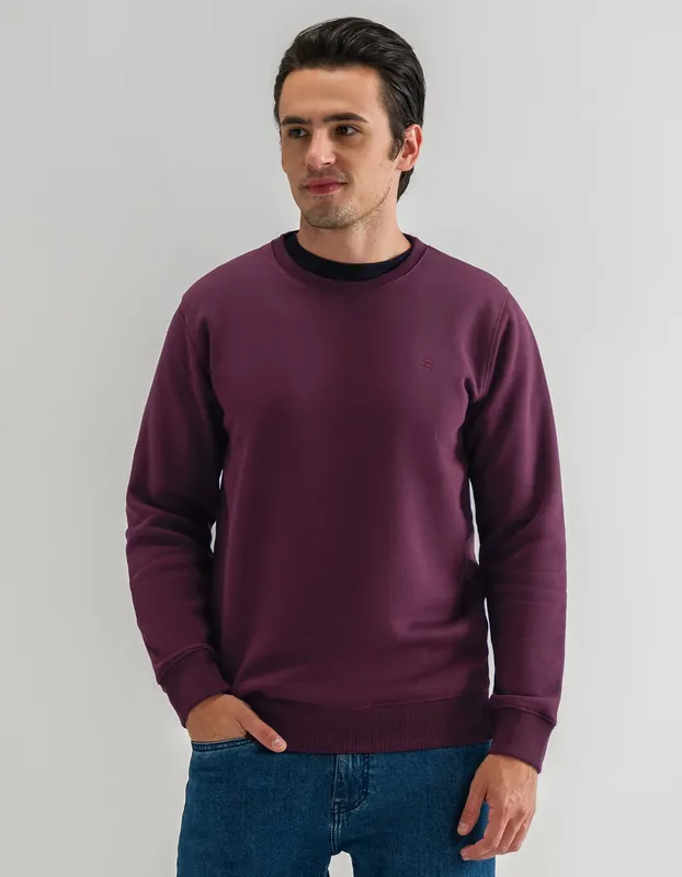 Classic Maroon Crewneck Sweatshirt - Brian Oak