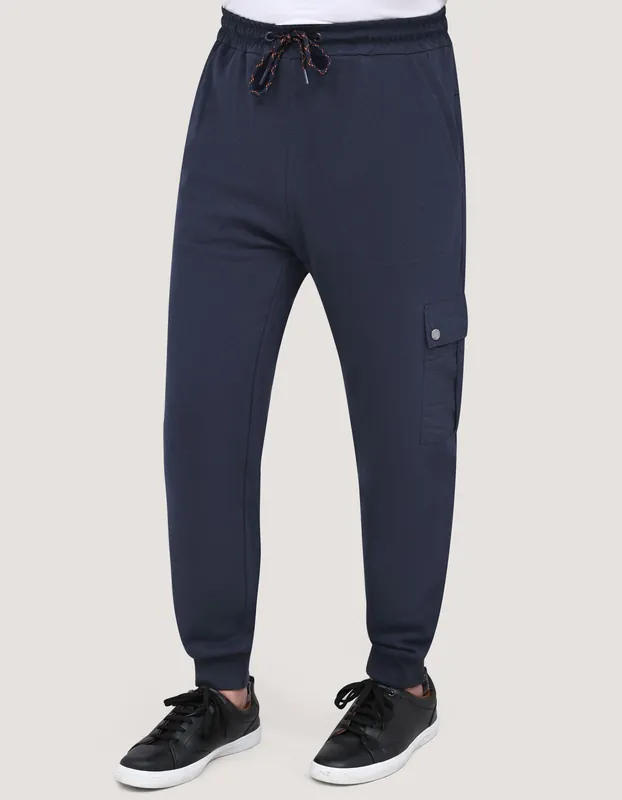 Premium Navy Textured Joggers - Brian Oak