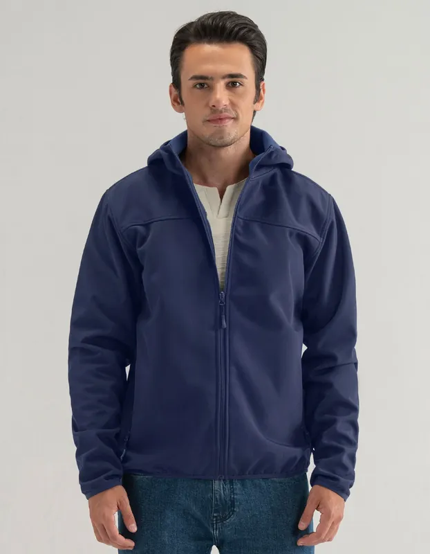 Navy Hooded Windbreaker Jacket - Brian Oak