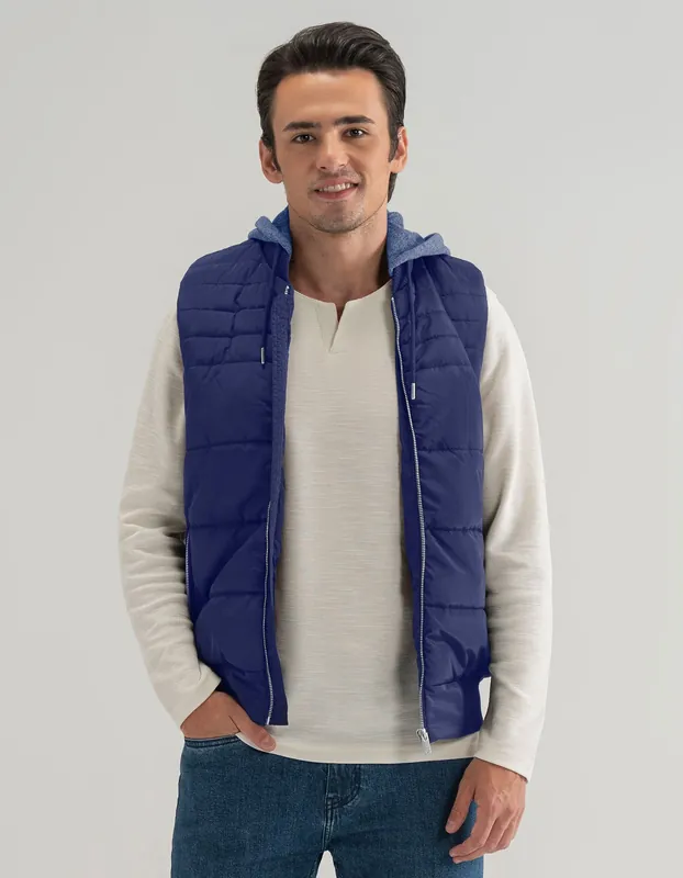 Navy Hooded Gilet Jacket - Brian Oak