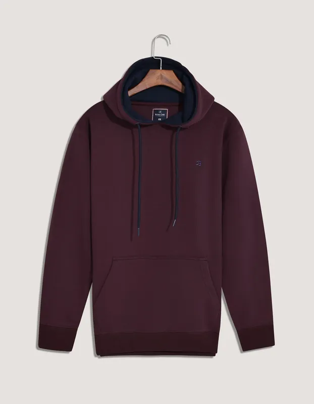 Maroon Plain Fleece Pullover Hoodie - Brian Oak