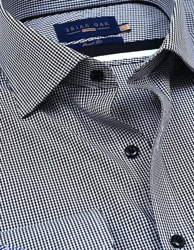 Black Mini Check Shirt - Brian Oak