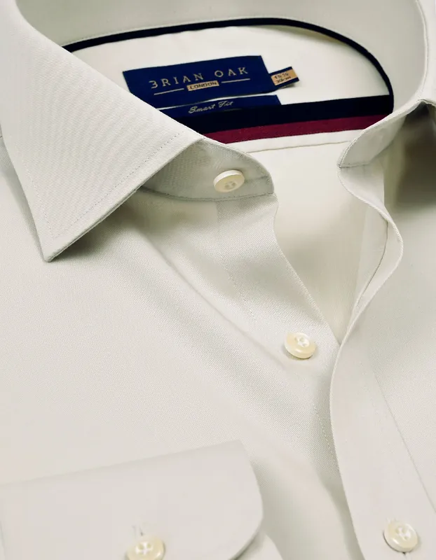 Easy Iron Beige Dress Shirt - Brian Oak