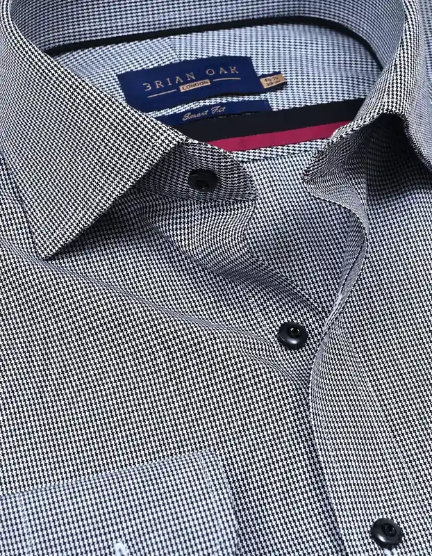 Black Houndstooth Check Shirt - Brian Oak