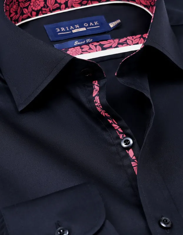 Black Satin Designer Dress Shirt - Brian Oak