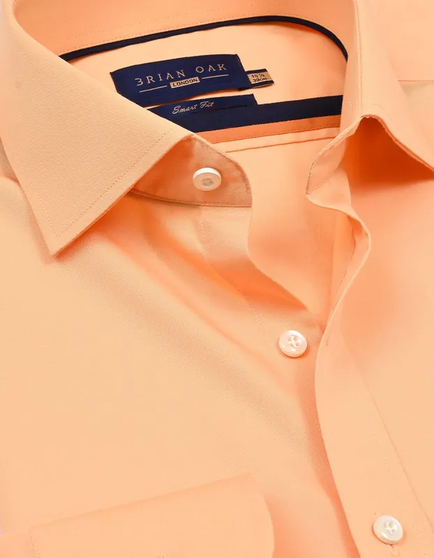 Light Orange Easy Iron Dress Shirt - Brian Oak