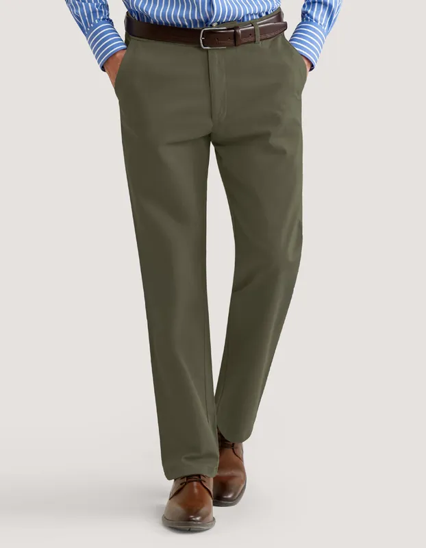 Smart Fit Olive Chino Trouser - Brian Oak