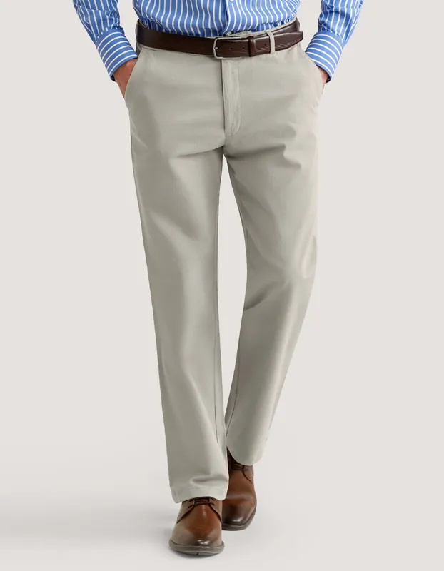 Light Grey Textured Chinos - Brian Oak