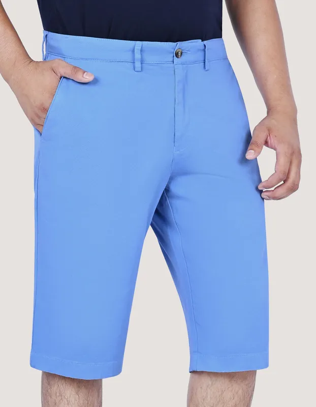 Sky Blue Cotton Blend Shorts - Brian Oak