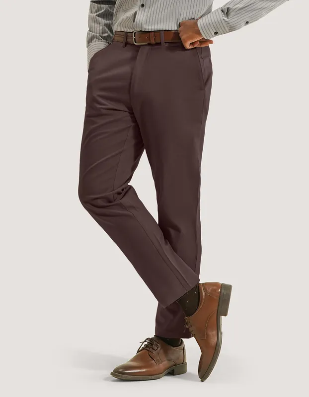 Chocolate Comfort Chino Trouser - Brian Oak