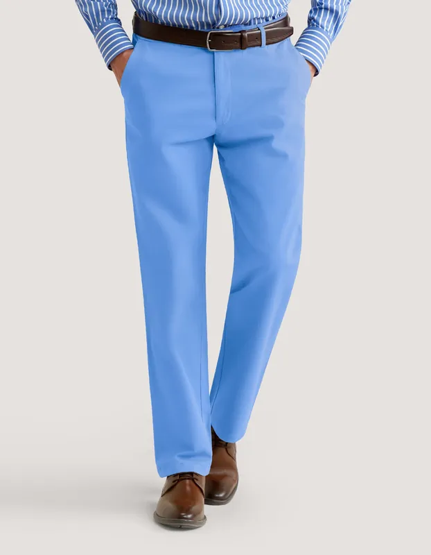 Sky Blue Comfort Chino Trouser - Brian Oak