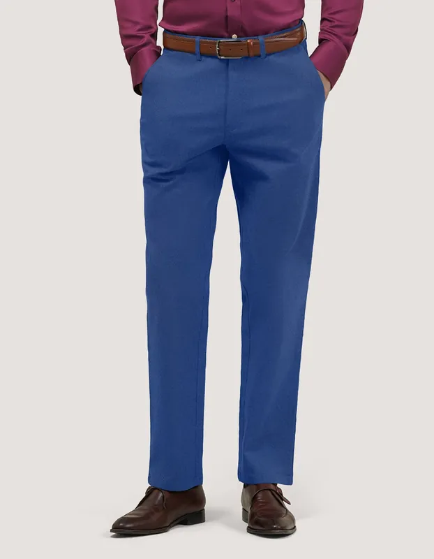 Medium Blue Comfort Chino Trouser - Brian Oak