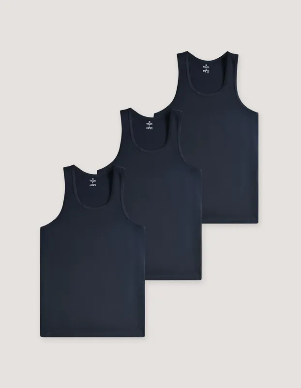 3 Pack Black Tank Tops - Brian Oak