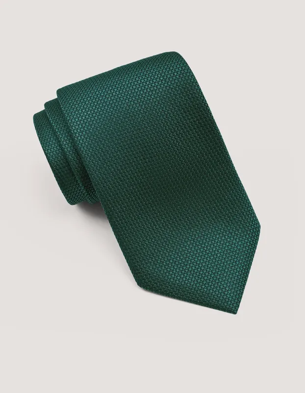 Forest Green Textured Silk Tie - Brian Oak