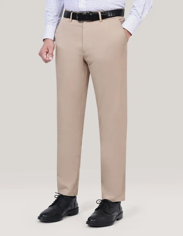 Stone Textured Easy Care Chino Trouser - Brian Oak