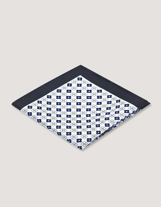 Grey Paisley Silk Pocket Square - Brian Oak