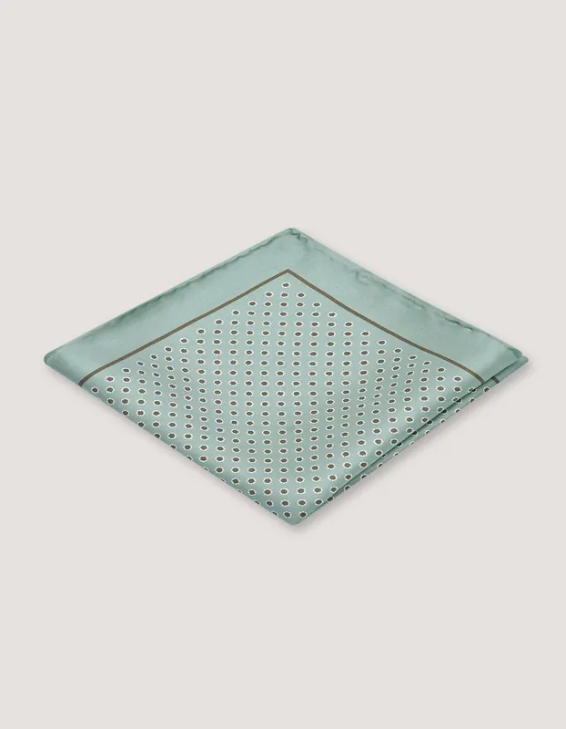 Floral Silk Pocket Square - Mint Green