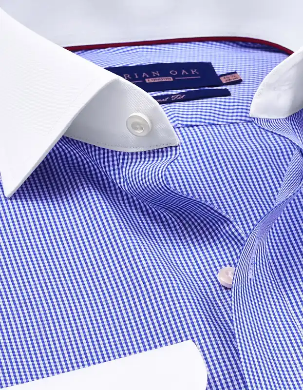Sky Blue Smart Fit Check Shirt - Brian Oak