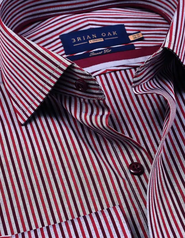 Red & Maroon Striped Shirt - Brian Oak