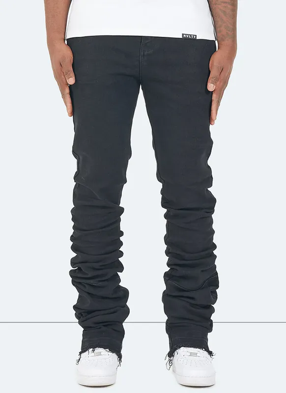 Vintage Stacked Jeans - Black