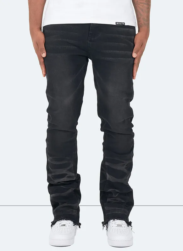Vintage Flare Wave Jeans - Black
