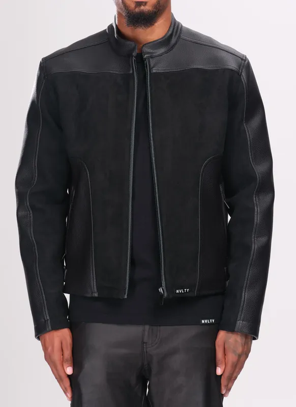 Moto Biker Jacket - Black