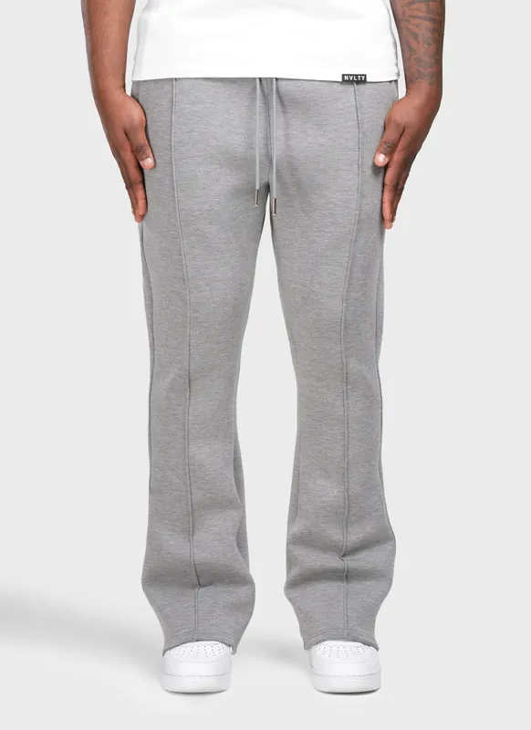Scuba Structured Flare Pleat Joggers - Grey