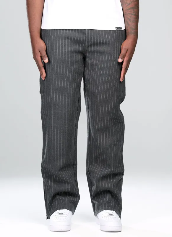 Heavyweight Pinstripe Pants - Grey