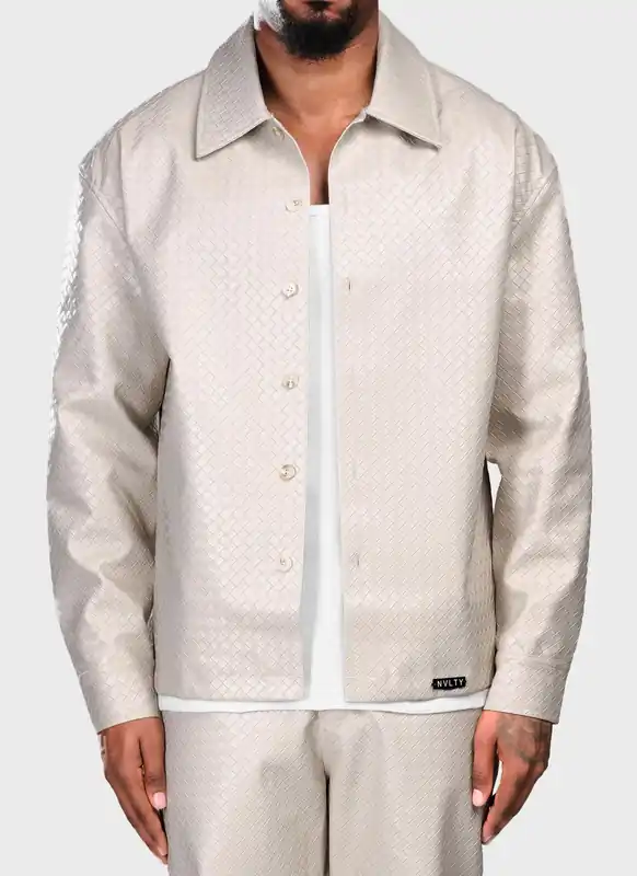 Leather Interlock Shirt - Ivory