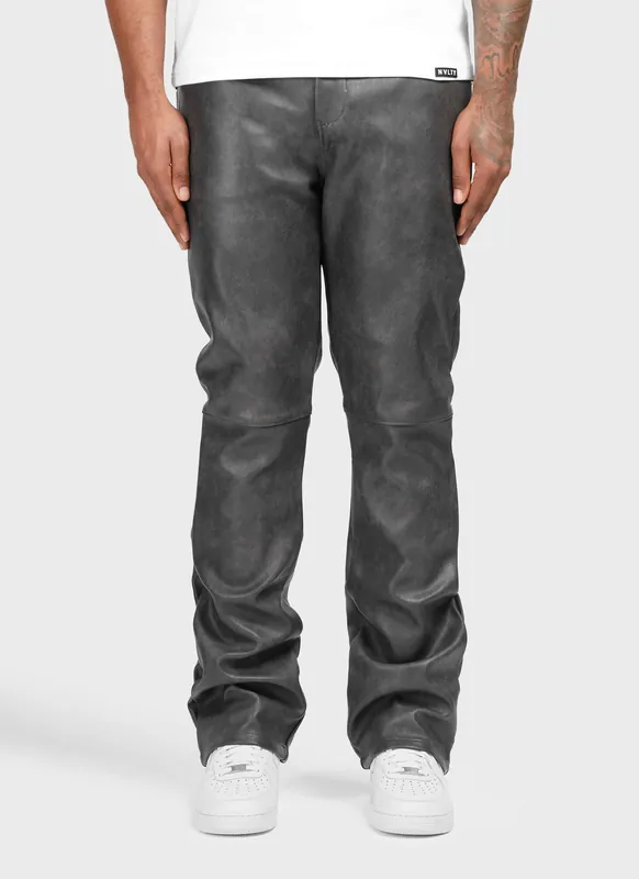 Vintage Heavyweight Leather Pants - Black