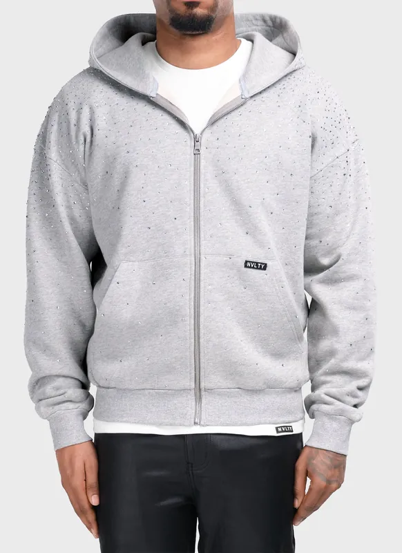 Vintage Flooded VVS Zip Hoodie - Grey