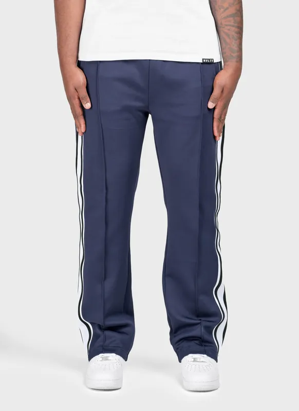 Panelled Luxe Track Pants - Navy