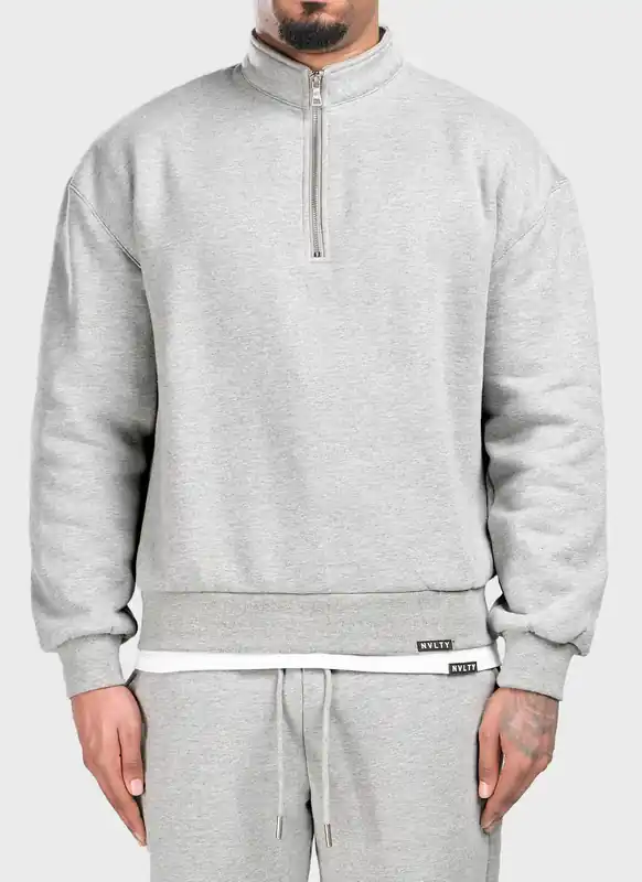 Heavyweight Luxe Quarter Zip - Grey