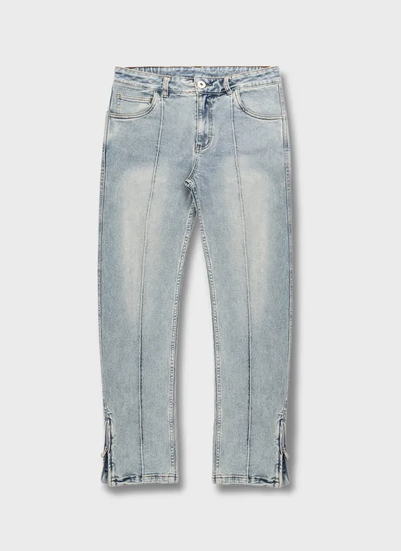 Vintage Pleat Jeans - Blue