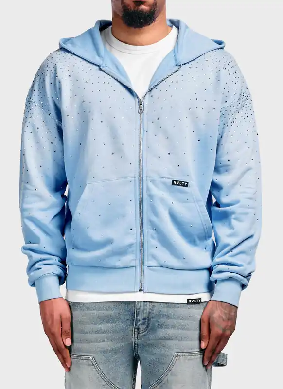Vintage Flooded VVS Zip Hoodie - Baby Blue