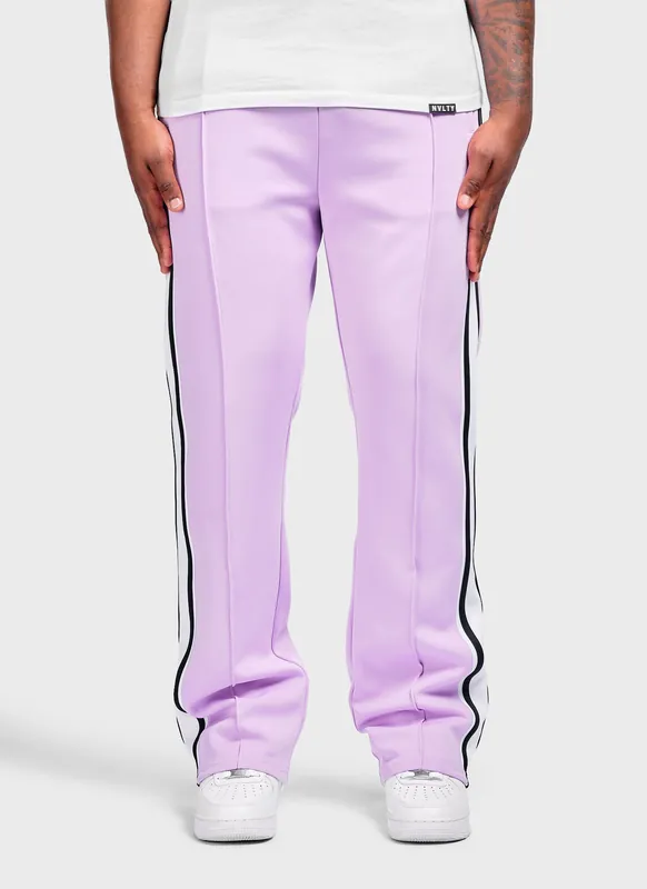 Panelled Luxe Track Pants - Purple