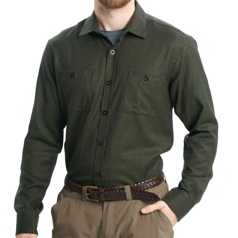EDZ Merino Wool Flannel Shirt – Plain Colours