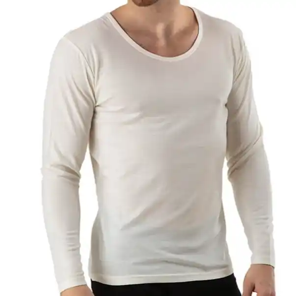 EDZ 190gsm Merino Wool Long Sleeve Top Men’s Natural White